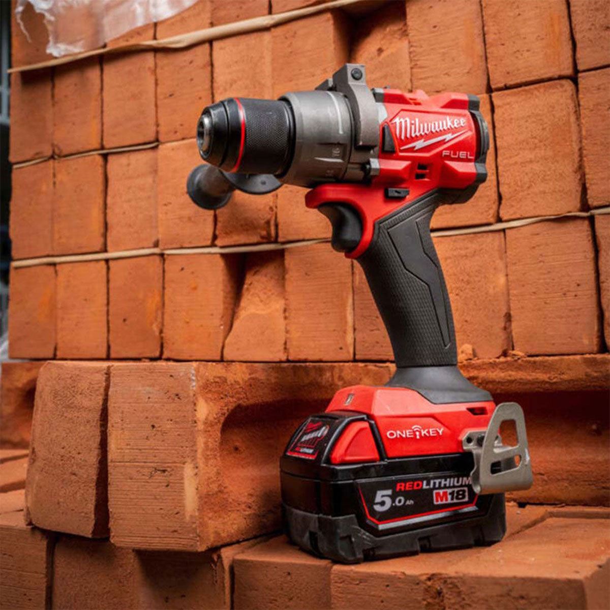 Milwaukee M18ONEPP2A3-502X 18V Fuel Brushless Combi Drill & Impact Driver with 2 x 5.0Ah Battery Charger & Case - 4933493245
