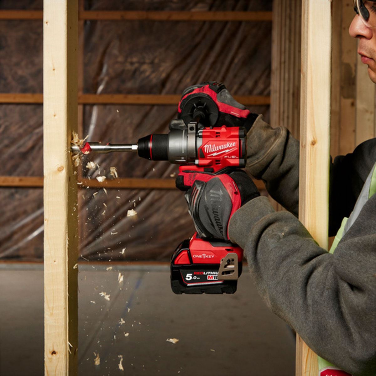 Milwaukee M18ONEPP2A3-502X 18V Fuel Brushless Combi Drill & Impact Driver with 2 x 5.0Ah Battery Charger & Case - 4933493245
