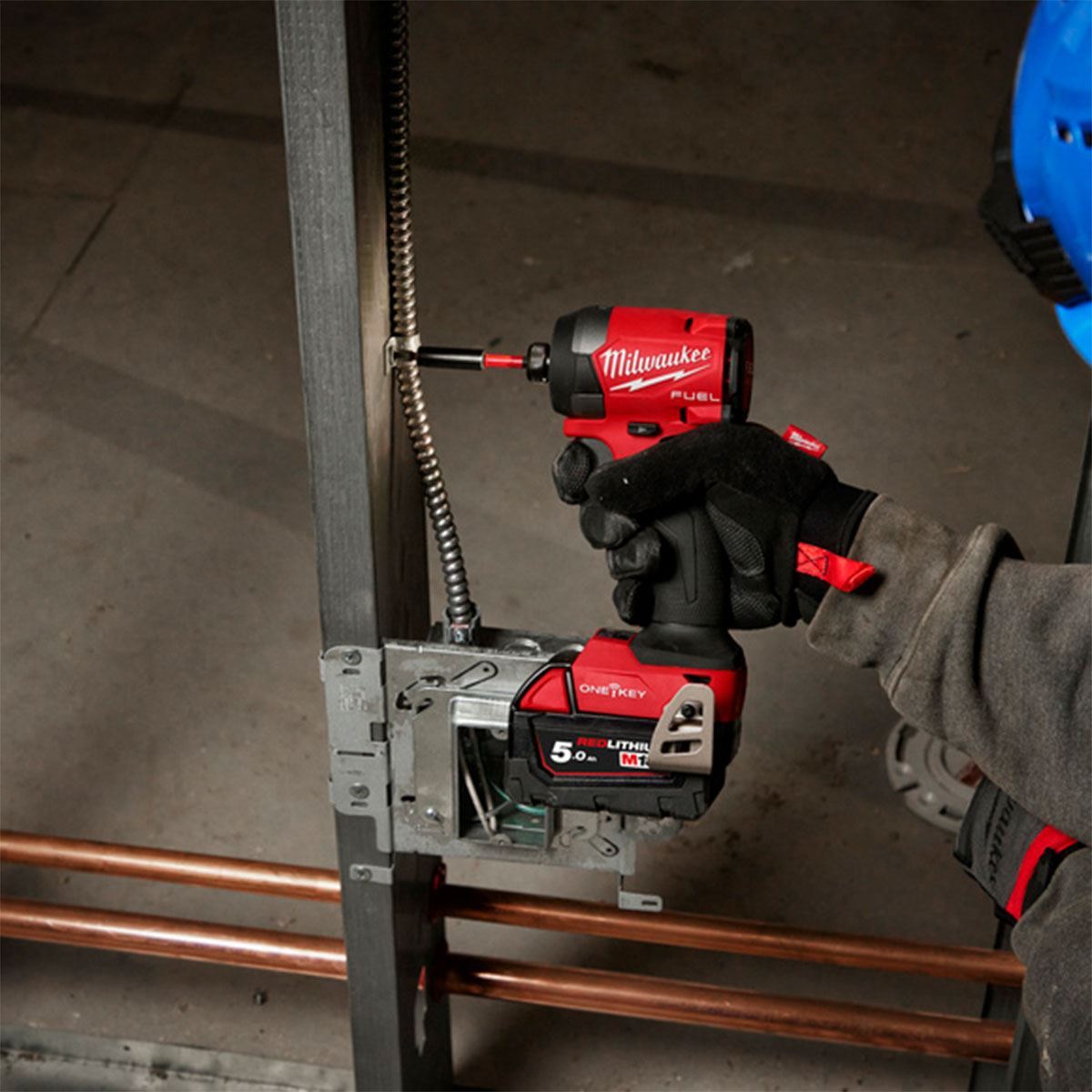 Milwaukee M18ONEPP2A3-502X 18V Fuel Brushless Combi Drill & Impact Driver with 2 x 5.0Ah Battery Charger & Case - 4933493245