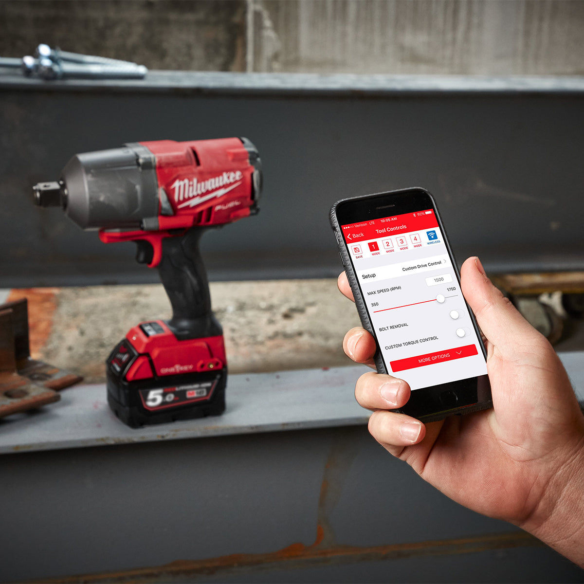 Milwaukee M18ONEPP2Q-512B 18V Fuel 3/4" Impact Wrench & Grease Gun with 2 x 12.0Ah Battery Charger & Bag
