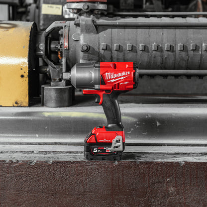 Milwaukee M18ONEPP2Q-505B 18V Fuel 3/4" Impact Wrench & Grease Gun with 2 x 5.5Ah Battery Charger & Bag
