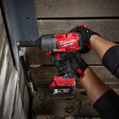Milwaukee M18ONEPP2Q-505B 18V Fuel 3/4" Impact Wrench & Grease Gun with 2 x 5.5Ah Battery Charger & Bag